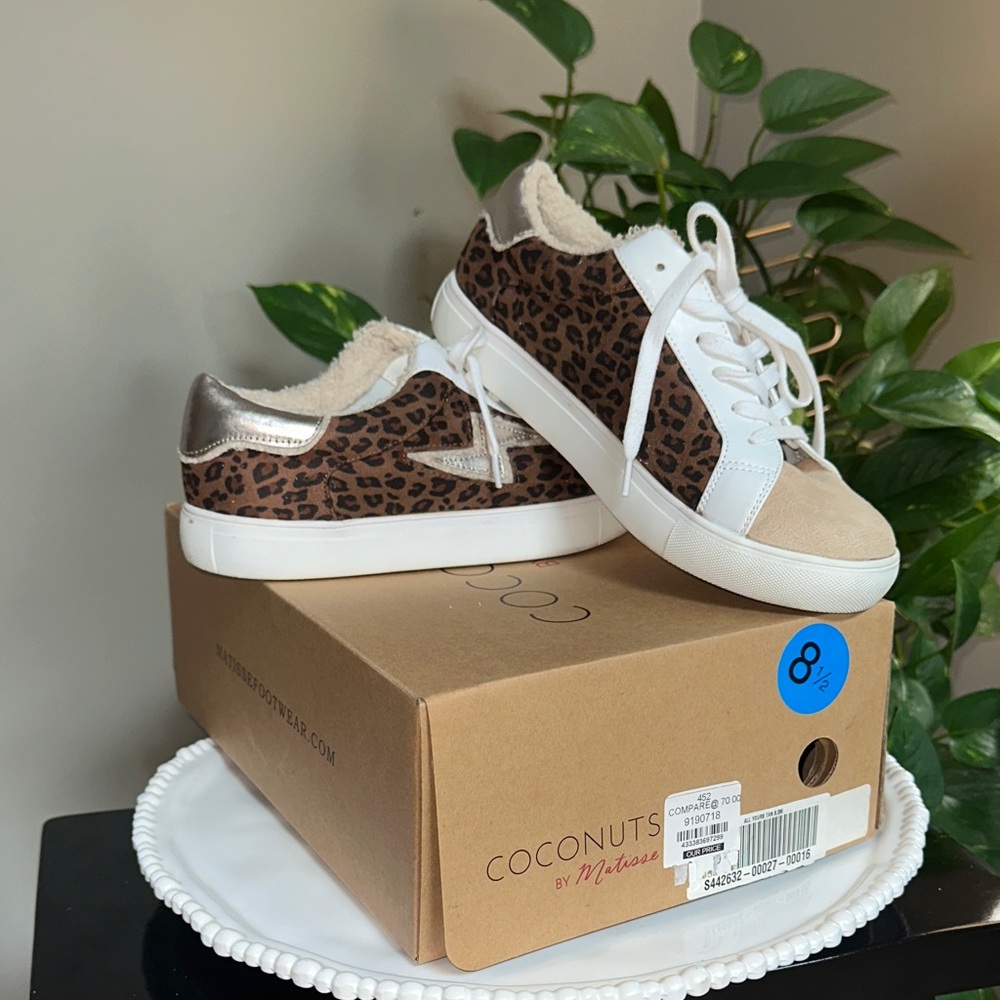 Coconuts by Matisse Leopard Print Sneakers with White Accents